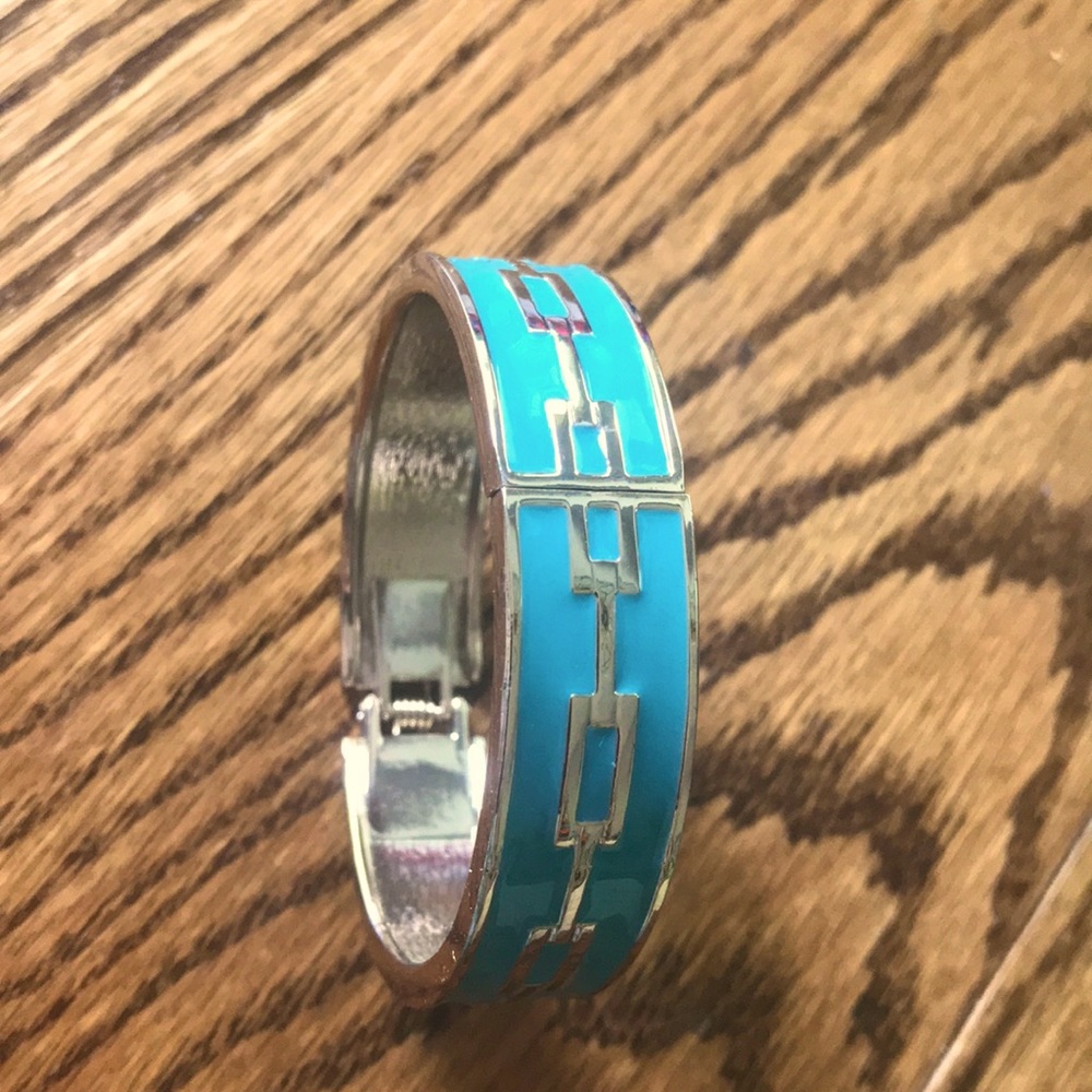 Link / hinged enamel bracelet.